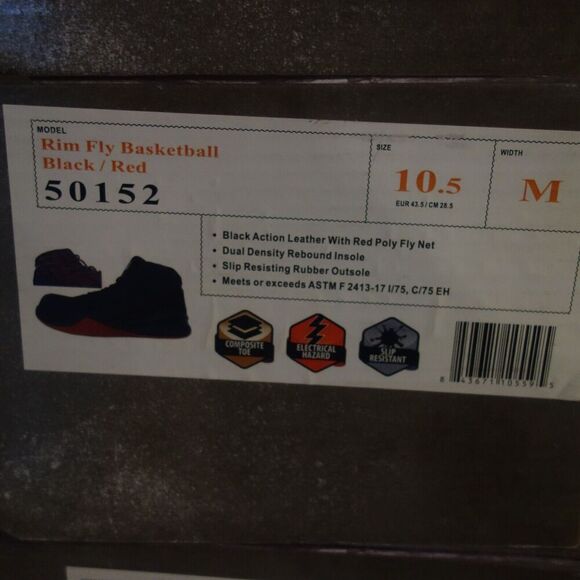 NEW Hoss Boots Rim Fly Black Red High Top Composite Toe Men's 10.5 - Picture 10 of 10